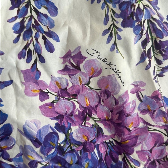 Dolce & Gabbana Purple and White Wisteria Print Tie Top - Picture 5 of 6